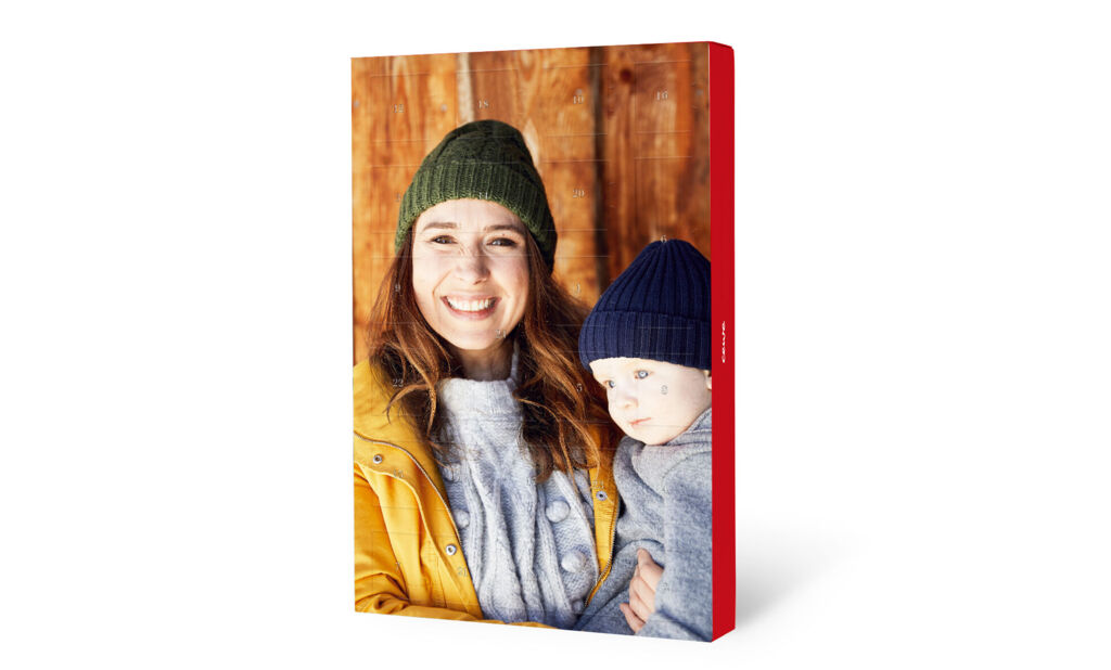 XXL Chokladkalender med bild, fylld med kinder-choklad - stående